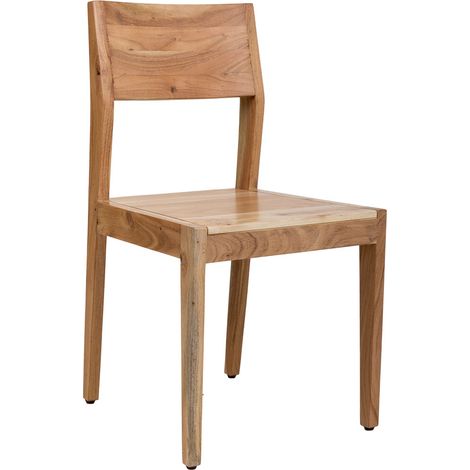 Silla de comedor de madera con acabado natural 47x46x84cm (1/5)