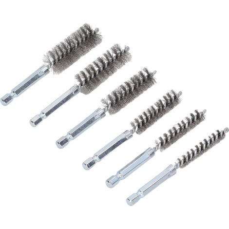 6 Brosses Cylindriques pour Alésages 100mm, Tige Hexagonale 6mm, Acier Inoxydable Antirouille pour Perceuse et Visseuse (1/5)