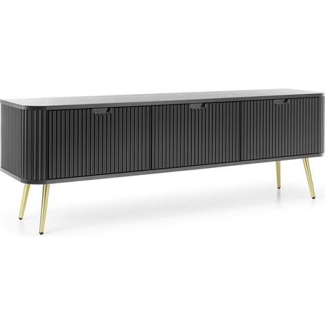 Meuble de salle de bain, Blanc Mat, 160 × 57 × 46 cm, poignées noires (1/4)