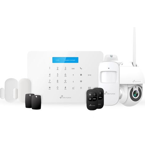 Nivian - Sistema di Allarme per Case e Aziende Senza Canone Mensile Kit di Allarme WiFi/gsm Controllo Remoto tramite l'App Tuya Facile Installazione Wireless fino a 60 rilevatori (1/4)