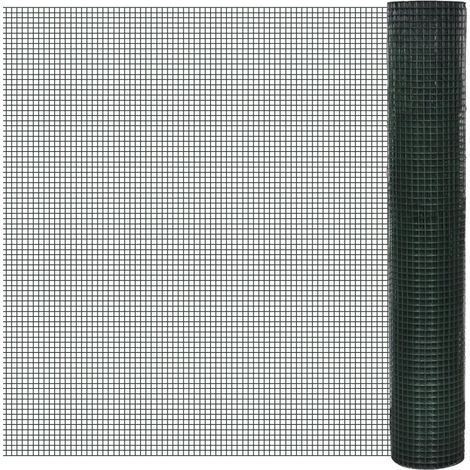 Grillage Acier galvanisé et revêtement en PVC 10 x 1 m Vert 3 (1/4)