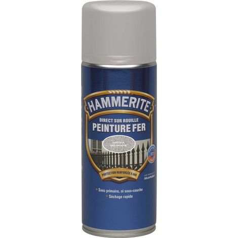 Peinture Fer aérosol Direct sur Rouille - Martelé Gris Ardoise - 400 ml - Hammerite