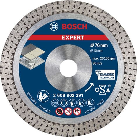 Bosch EXPERT Hard Ceramic 76 mm Diamond Cutting Disc 76 x 1.5 x 10 mm 2608902391