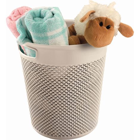 CESTA REDONDA DE PLÁSTICO PARA LAVADO 28X30CM 12L CREMA