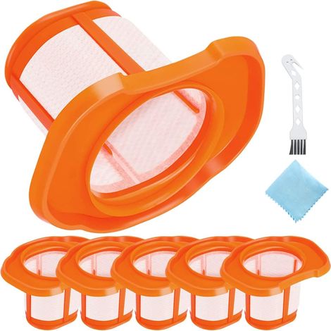 Filtres pour Black + Decker BHHV320B BHHV320J BHHV520BF BHHV520BFP BHHV520BT BHHV520JF aspirateur à main sans fil, Pièces de rechange avec brosse de nettoyage Rag (6 Pièces) (1/5)
