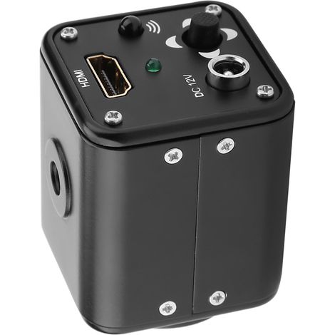 Caméra de microscope industrielle noire, sortie HDMI 1/3 pouce, 60 images/seconde, 1080p, alimentation CC 5-12 V, prise UE 100-240 V (1/5)
