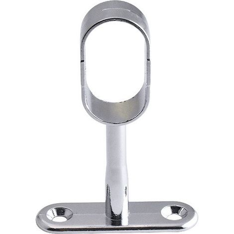 2x Support de tringle à visser ovale 16x 32mm en zamak Meuble Penderie Armoire Placard Garde robe Porte manteau