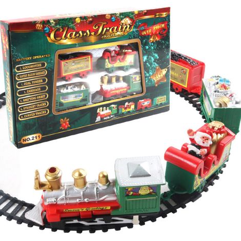 Elektrische Weihnachtseisenbahn – Baumschmuck – Schienenumfang 216 cm – Robustes ABS-Kunststoff