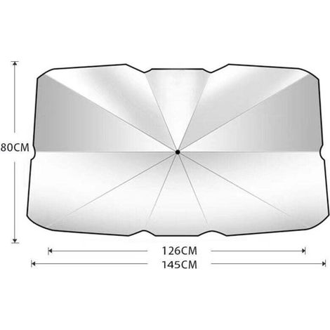 Matériau réfléchissant Protection Solaire Parapluie Pare-Soleil – Pare-Brise Universel pour Pare-Brise de Voiture (1/5)