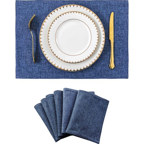 6 pièces dessous de plat en PVC tissé, antidérapant et isolant thermique, 48x33 cm, pour table à manger et table basse (1/5)
