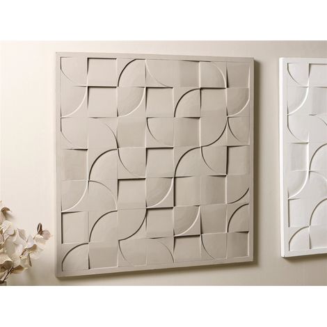 Geschnitzte Tafel in unterschiedlichen Tiefen, Maulwurf, 90 x 90 cm. 90 x 3 x 90 cm. (1/3)