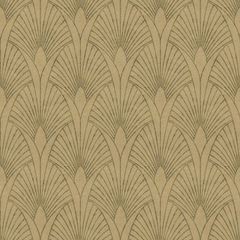 Carta da parati di lusso Profhome 374272 Carta da parati TNT leggermente strutturata design opaca oro beige marrone 5,33 m2