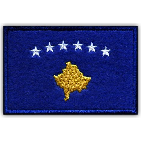 Aufnäher mit der Flagge des Kosovo – zum Aufnähen – gestickter Aufnäher/Abzeichen/Emblem