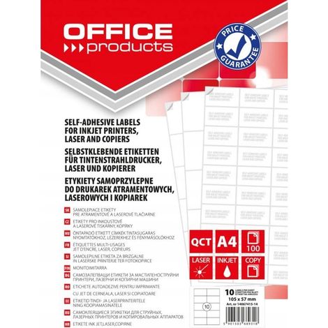Etiquetas para productos de oficina 105X57 blancas (100)