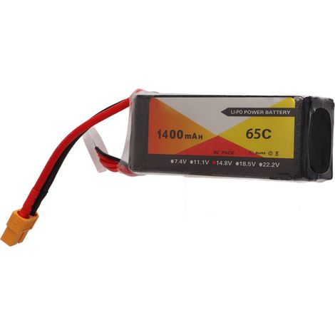 Lot 4S 14.8V 1400mAh 65C Batterie LiPo RC avec Connecteur XT60 pour Hélicoptère Avion (1/5)