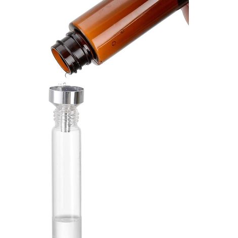 Lot de 4 mini entonnoirs en métal pour remplir de petites pipettes, des échantillons de parfum et des huiles essentielles (18 mm)