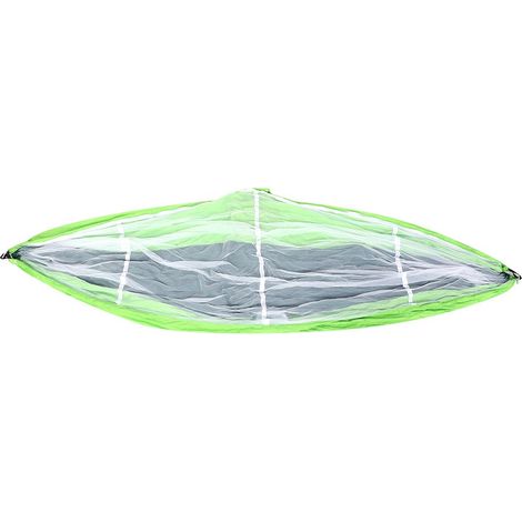 260 x 140 cm Leichte Outdoor-Moskitonetz-Hängematte mit Überrollschutz, Camping-Hängematte, gelblich-grün und schwarzgrün (weißes Netz) (1/5)