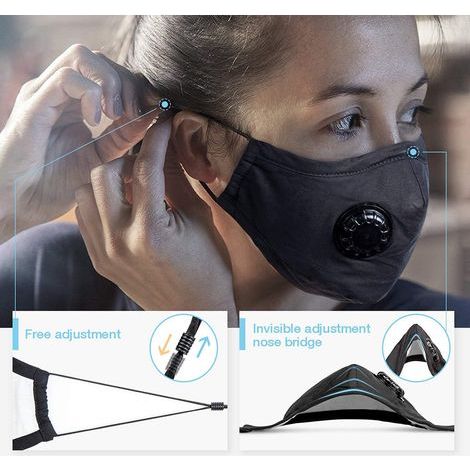 Masque de Protection Respiratoire Réutilisable PM2.5 - Anti-Poussière pour Cyclistes et Motards (1/2)