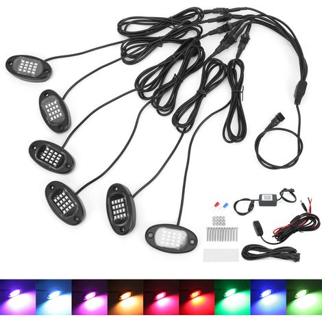 Kit éclairage LED pour châssis 1V6, télécommande Bluetooth multicolore, voiture moto (1/5)