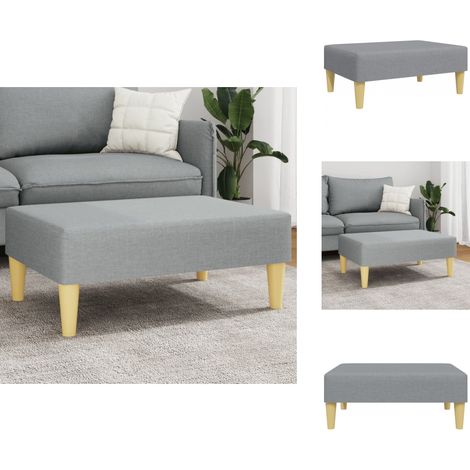 Repose-pied gris clair 77x55x31 cm tissu - Tabouret - Repose-pied - Coussin - Assise Supplementaire - Decoration Interieur (1/5)