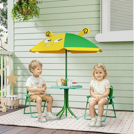 MEUBLIV Conjunto de jardín infantil 49,5 x 49,5 x 50 cm verde - 2 sillas plegables (1/5)
