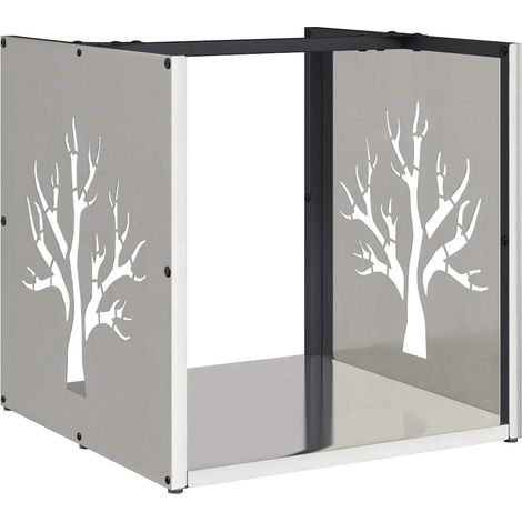 Maison Exclusive - Leñero de acero inoxidable 40x40x40 cm
