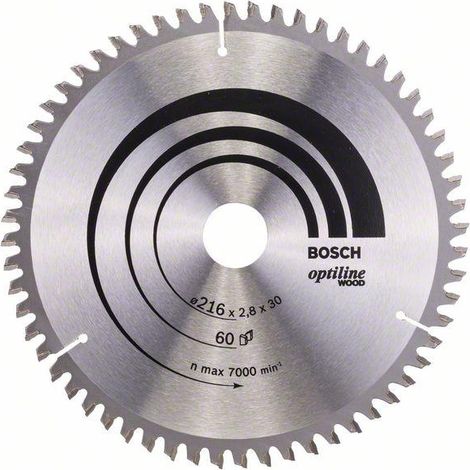 Bosch PRO Wood Kreissägeblatt, 216 x 2,8 x 30 mm, T60