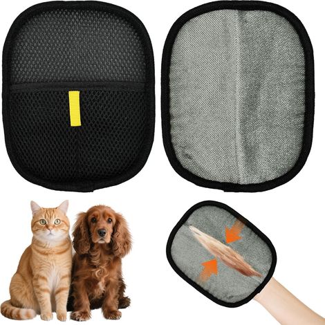 APEX Lot de deux gants de nettoyage pour poils d'animaux, gants d'épilation manuels, gants antistatiques, pour une épilation rapide. (1/5)