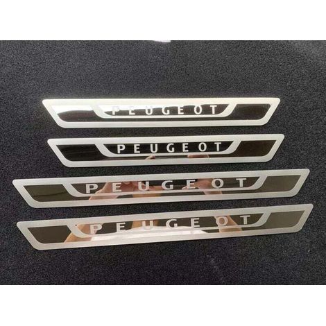 Lot de 4 protections de seuil de porte en acier pour Peugeot 308 408 508 3008 2008 307，Pédale d'accueil seuil de porte ultra fine, (1/4)