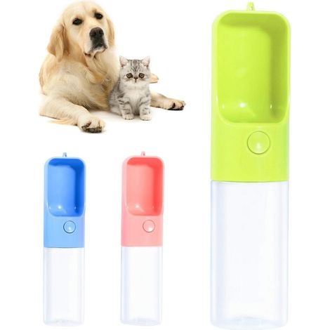 Bouteille d'eau portable pour chiens, fontaine à eau pour animaux de compagnie, distributeur de 450 ml, verte pour chiens et chats, usage quotidien.-AquaForge (1/5)