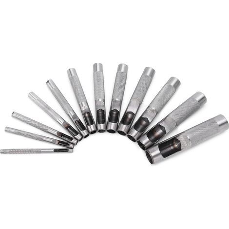12-teiliges Locher-Set für Gürtel und Leder, Hohllocher aus Kohlenstoffstahl, Multifunktions-Handwerkzeug, 316 mm (1/5)