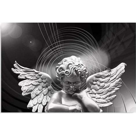 Tableau argent ange - 40 x 30 cm (1/5)