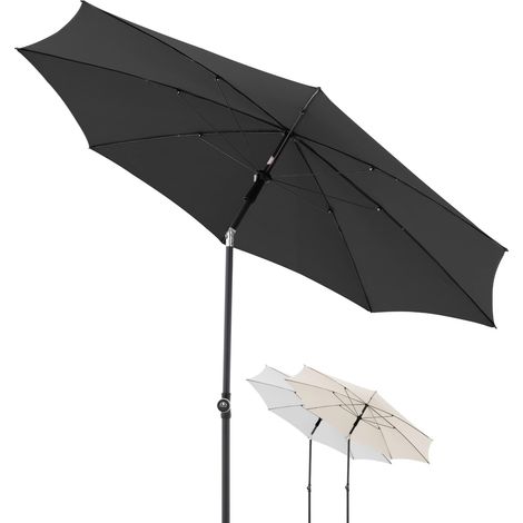 Parasol Rethink Ø 200 cm, Gris foncé, parasol balcon avec housse (1/5)