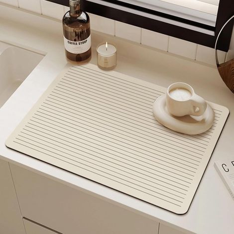 Tapis égouttoir pour couverts - tapis de comptoir absorbant adapté aux machines à café et aux égouttoirs à vaisselle (12'' x 16'') (1/5)