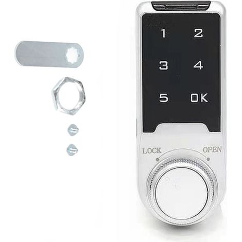Cerradura electrónica con código (plateada, cilindro de 20 mm de longitud, 1 unidad) (1/5)