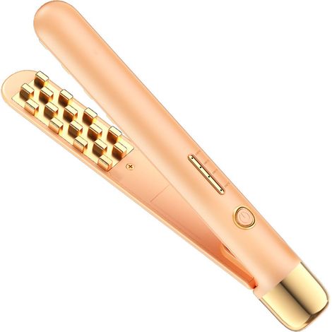 Fer à friser électrique à plaques en maïs, utilisable sur cheveux secs ou humides, mini format domestique, prise CN 220 V, orange. (1/5)