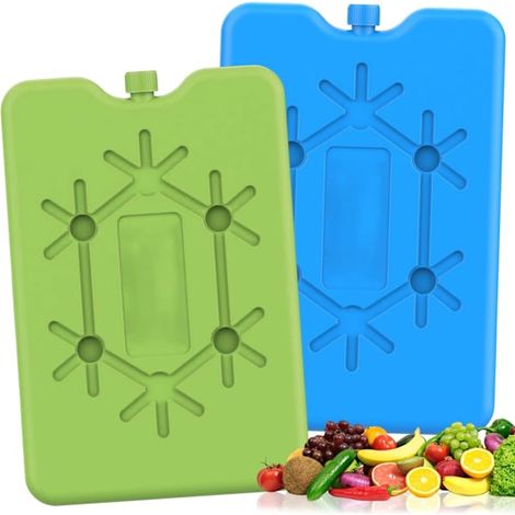 Set bestehend aus 2 x 200 ml Kühlakkus und einer kleinen Isoliertasche ultradünne Kühlakkus mit lang anhaltender Kältespeicherung, ideal für Reisen (1/4)