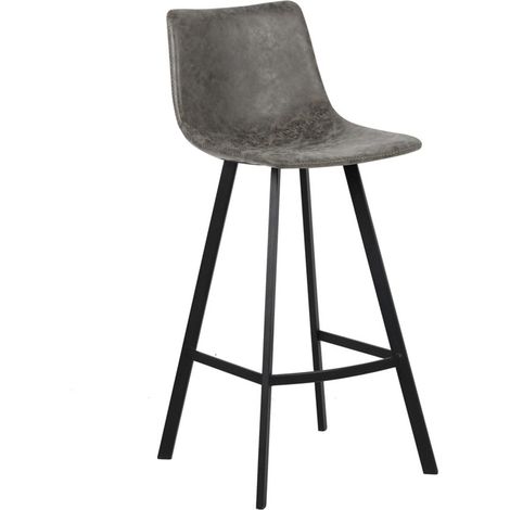 Sedia da bancone 'Ozan' in PU Grigio, dimensioni: H108 x L49 x P47 cm