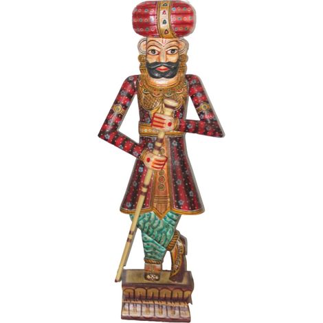 Statuetta decorativa in legno in stile indiano - Scultura Guardian 2 per l'arredamento della casa