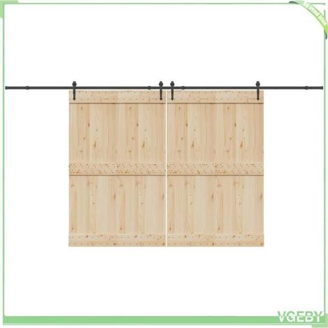 Kit de quincaillerie de porte coulissante - Mod. 3295782 - Acier noir - Rail 427 cm - Charge 100 kg (1/5)