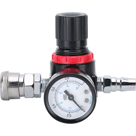 Régulateur de Pression d'Air 1/4" avec Manomètre pour Compresseur et Pistolet à Peinture (1/5)