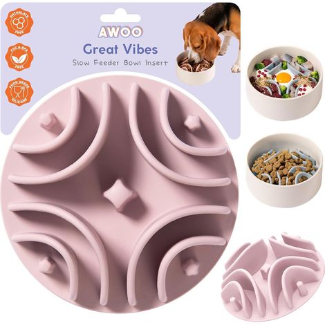 Pet silicone slow feeder, pet suction cup slow feeder, bottom suction cup silicone anti-choking slow feeding mat, purple-red -