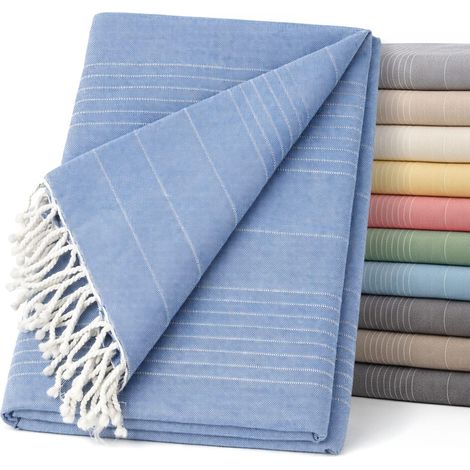 Couvre-lit Multifonction léger et élégant pour canapé ou lit 180 x 260 cm Bleu (1/5)