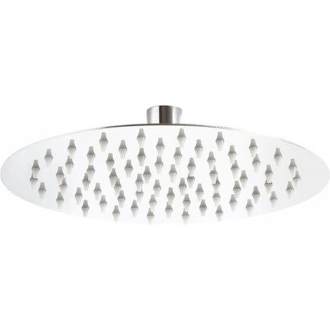 1pc Round Shower Head 25cm Rain Shower Head Rainfall Shower Head Stainless Steel Bathroom Accessory (1/3)
