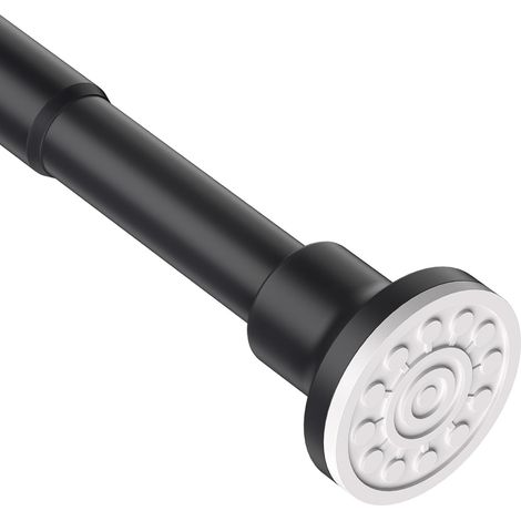 Tringle de douche télescopique réglable Noir mat 74-255 cm Sans perçage Inoxydable Pour fenêtre de salle de bain