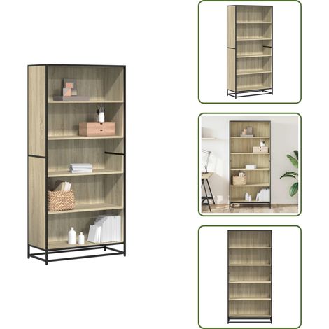Bücherregal Sonoma-Eiche 80,5x35x170,5 cm Holzwerkstoff - Bücherregal - Bücherregale - Bücherschrank - Bücherschränke (1/5)