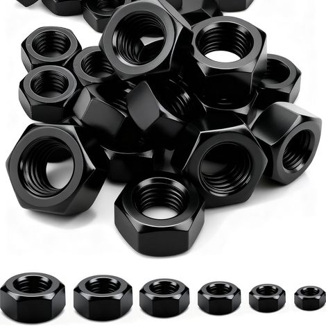 Ecrou M5 Inox 60 Pièces Écrous Hexagonaux DIN 934 Ecrou Noirs Acier Inoxydable A2 V2A pour Bois Métal Vis Tiges Filetées Boulons (1/5)