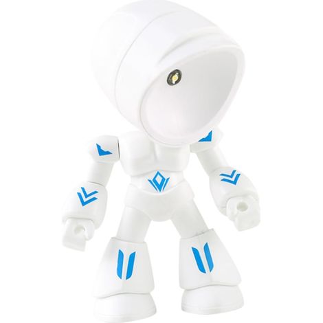 Lampe de Nuit LED Robot Rotative, Veilleuse pour Chambre D'garçon et Filles, Lumière Chaude Réglable, Plastique Blanc, Décoration de Bureau et Chambre, Présent Garçon et Filles (1/5)