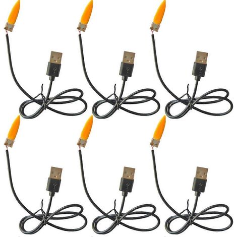 Leiterplatte für eine 5V USB-Flammeneffektlampe, die eine Kerze simuliert, mit 6 LEDs für DIY-Dekorationsbeleuchtung. (1/5)
