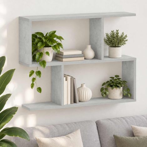 vidaXL Étagère Murale Gris béton 72 x 17 x 55.5 cm Bois d'ingénierie (1/5)